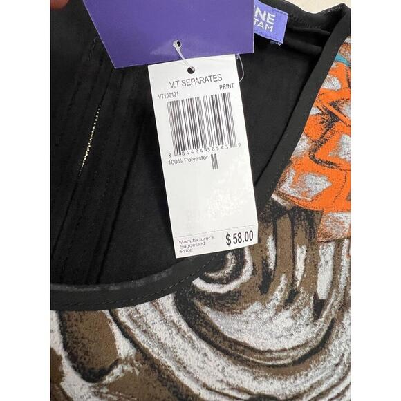 Vivienne Tam Womens Size M Multi Abstract Asymmetrical Sleeveless Blouse - Picture 5 of 9